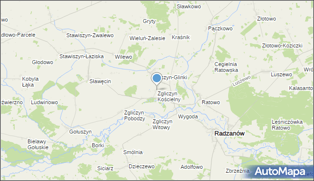 mapa Zgliczyn Kościelny, Zgliczyn Kościelny na mapie Targeo